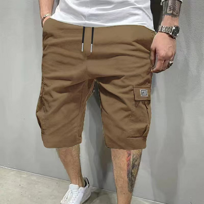 Men's Casual Cargo Shorts with Drawstring Waist – Multi-Pocket, Lightweight & Breathable